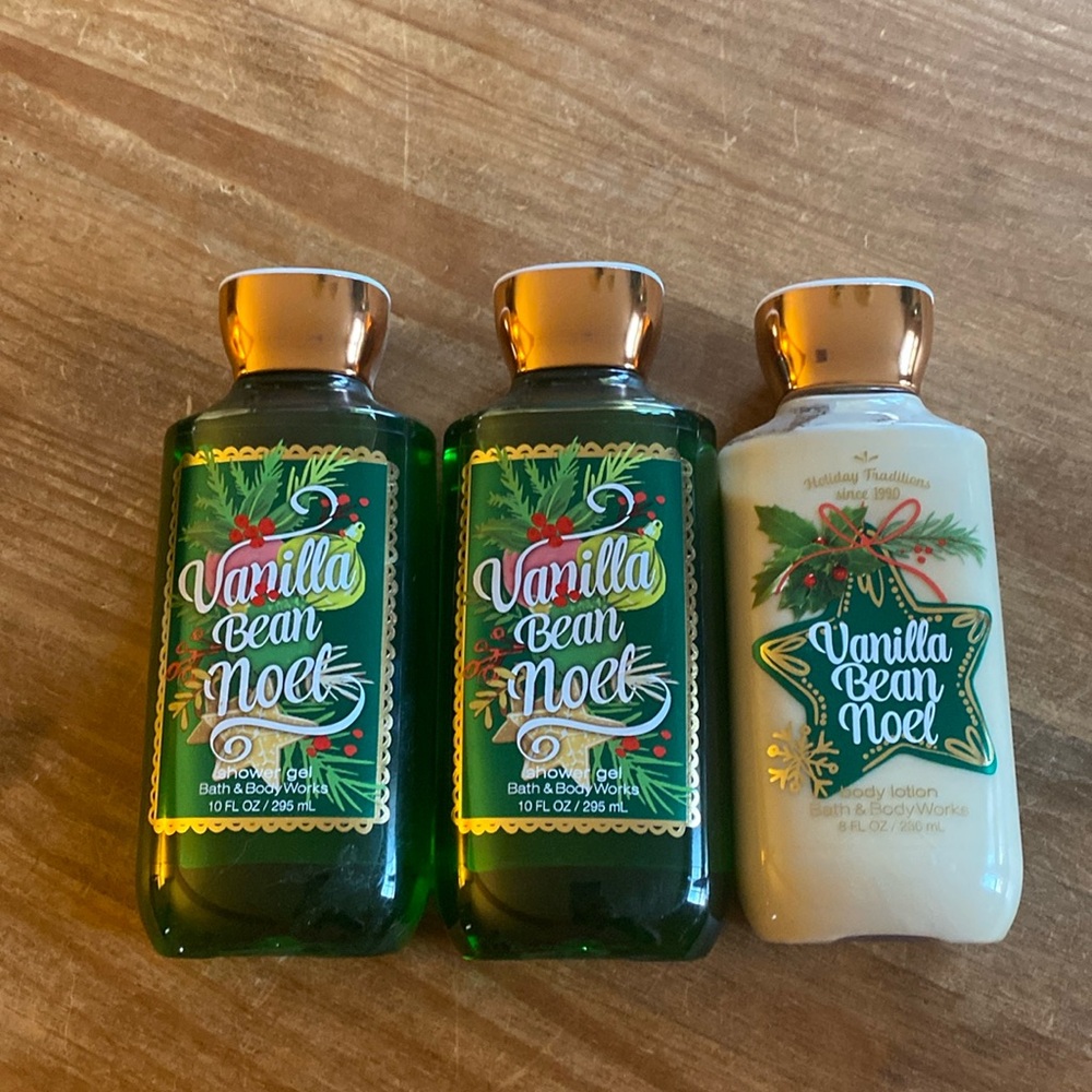 Bath & Body Works Vanilla Bean Noel Shower Gels and Body Lotion